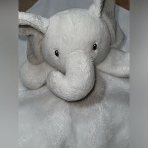 Elephant lovey security blanket baby boy girl satin plush